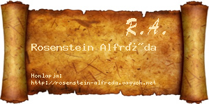 Rosenstein Alfréda névjegykártya